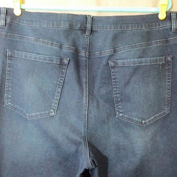 DG2 Diane Gilman Stretch Boot Cut Dark Wash Jeans Plus Size 22W - Picture 4 of 6